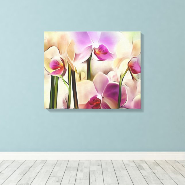 Impressão Em Tela Orquídeas Na moda modernas decorativas (Insitu(piso de madeira))