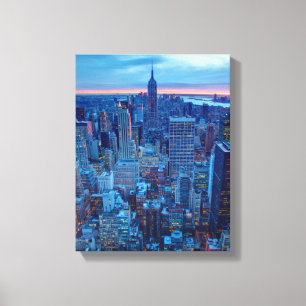 Impressão Em Tela Os arranha-céus de Manhattan são iluminados