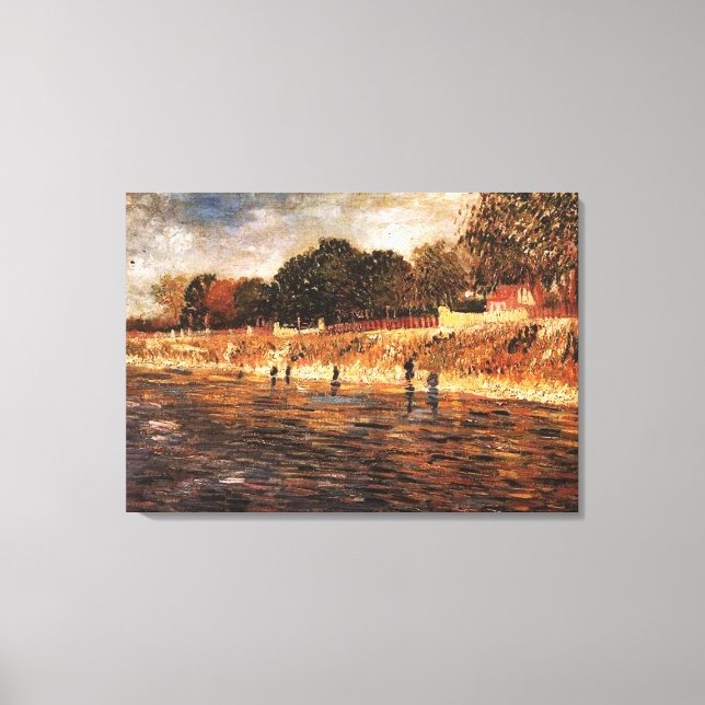 Impressão Em Tela Os Bancos do Sena, Vincent van Gogh (Frente)