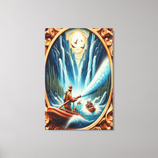 Impressão Em Tela Os bombeiros carregados no barco