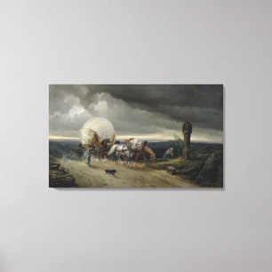 Impressão Em Tela Os cavalos que tiram carros levantam um monte,