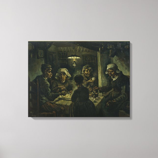 Impressão Em Tela Os comedores de batata de Vincent Van Gogh (Frente)
