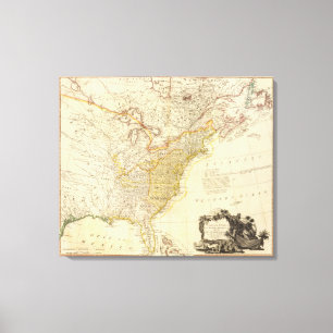 Impressão Em Tela Os Estados Unidos do mapa do atlas de America do
