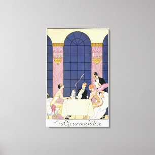 Impressão Em Tela Os Gourmands, 1920-30 (impressão do pochoir)