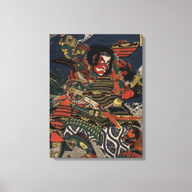 Impressão Em Tela Os guerreiros samurai Tadanori e Noritsune (Frente)