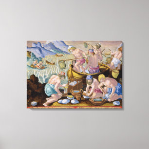 Impressão Em Tela Os nativos que pescam para moluscos gigantes no