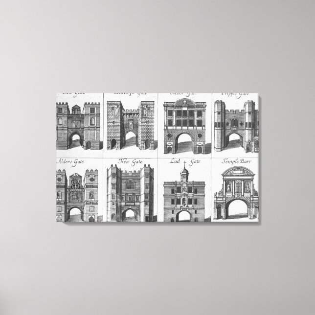 Impressão Em Tela Os Oito Portos da Cidade de Londres (Frente)