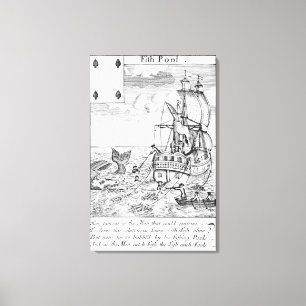 Impressão Em Tela Os peixes associam o cartão de jogo