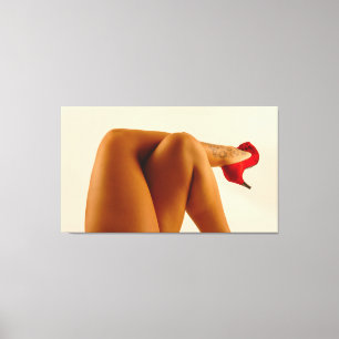 Impressão Em Tela Os pés desencapados cruzados da mulher com saltos