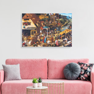 Impressão Em Tela Os Provérbios Holandeses Pieter Bruegel, o Velho