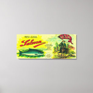 Impressão Em Tela Os salmões do vencedor podem a baía de LabelYes,