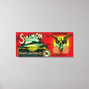 Impressão Em Tela Os salmões nacionais podem LabelKodiak, AK