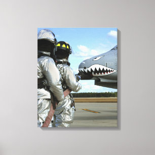 Impressão Em Tela Os sapadores-bombeiros distribuem uma mangueira de