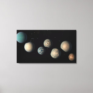 Impressão Em Tela Os Sete Planetas Terrestres De Trapist-1