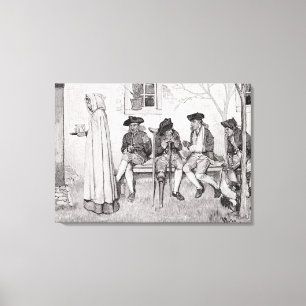 Impressão Em Tela Os soldados feridos Sat ao longo do Wall