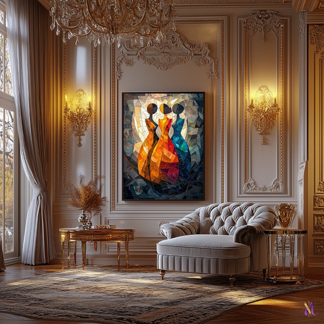 Impressão Em Tela Os Três Graus De Trabalho de arte De Mosaico De Vi (Criador carregado)