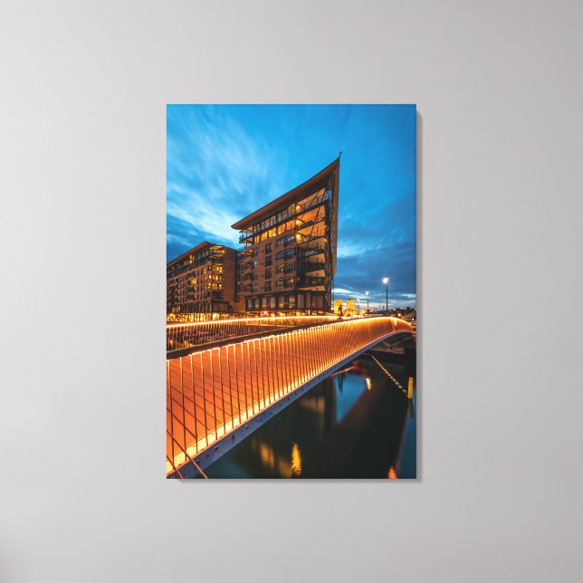 Impressão Em Tela Oslo à noite, Noruega (Frente)