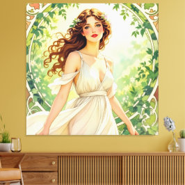 Impressão Em Tela „Osterzauber – Das Mädchen und der Frühlingshase“