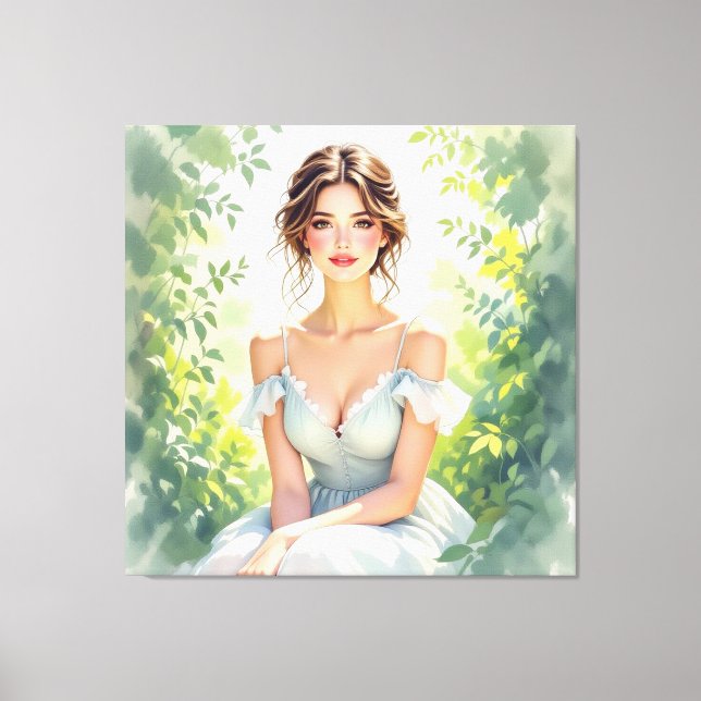 Impressão Em Tela „Osterzauber – Das Mädchen und der Frühlingshase“ (Frente)