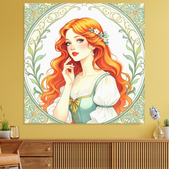 Impressão Em Tela „Osterzauber – Das Mädchen und der Frühlingshase“ (Insitu(Sala de estar))