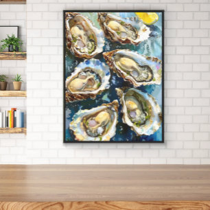 Impressão Em Tela Ostras Art Coastchen Restaurantes e Foodies