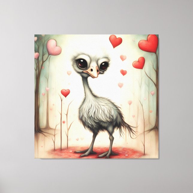 Impressão Em Tela Ostrich Love 2 (Frente)