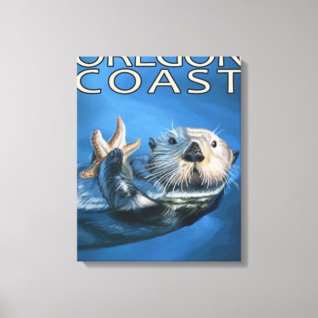 Impressão Em Tela Otter Mar da Costa do Oregon (Frente)