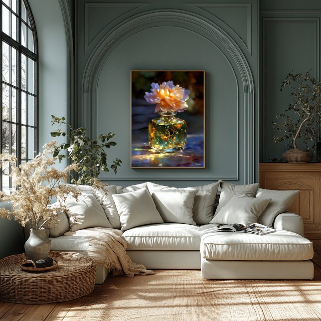 Impressão Em Tela Ouro Bloom Elixir - Dreamlike Floral Perfume (Criador carregado)