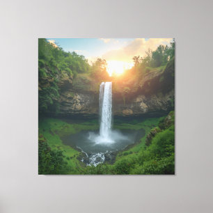 Impressão Em Tela Ouro cai em branco - Arte de Muro Tranquila