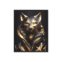 Ouro de luxo Wolf Wall Art