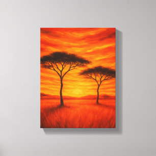 Impressão Em Tela Ouro Do Sol Sobre Árvores Africanas