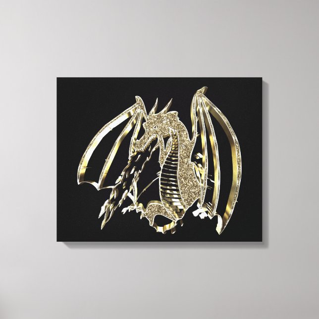 Impressão Em Tela Ouro Dragão para respirar (Frente)