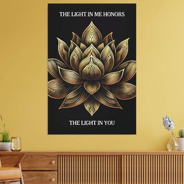 Impressão Em Tela Ouro Elegante Lotus Flor em Mim... (Insitu(Sala de estar))