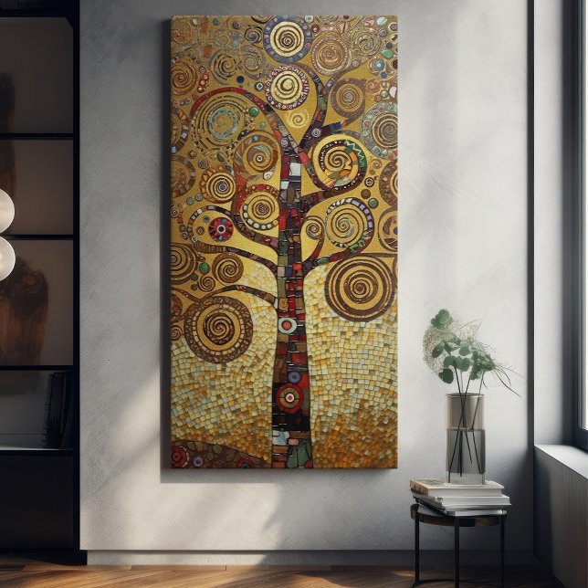Impressão Em Tela Ouro Klimt Árvore da Vida Abstrato de Arte Nouveau (Criador carregado)
