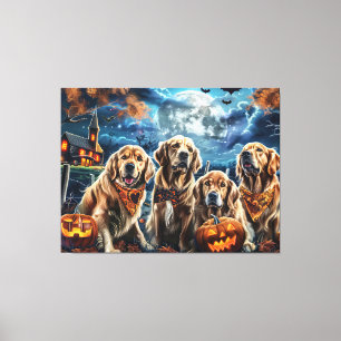 Impressão Em Tela Ouro Retriever Halloween Spooky