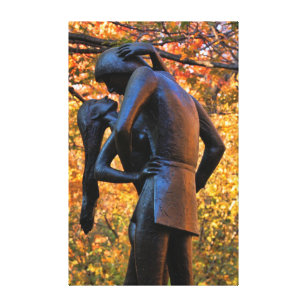 Impressão Em Tela outono do Central Park: Romeu e Julieta Estátua 01