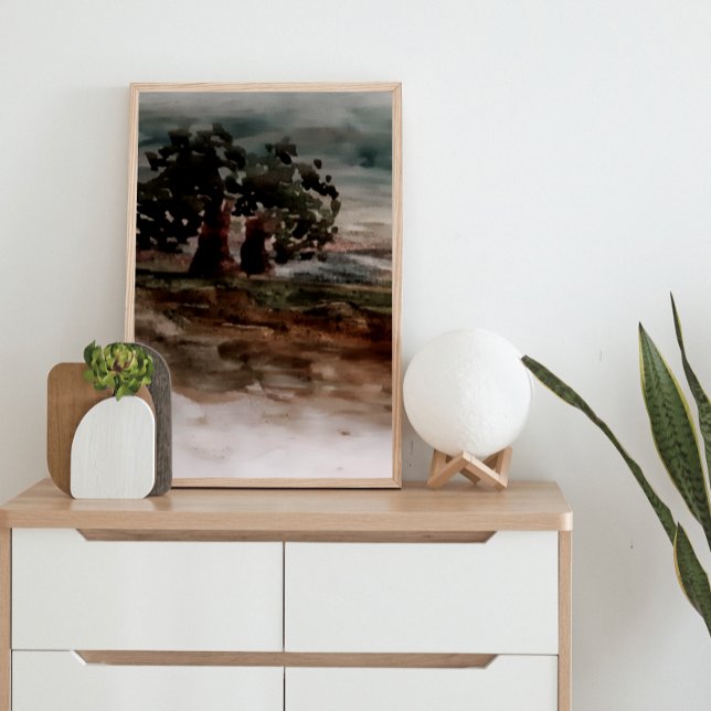 Impressão Em Tela Outono na Paisagem de Aquarela do País (Criador carregado)