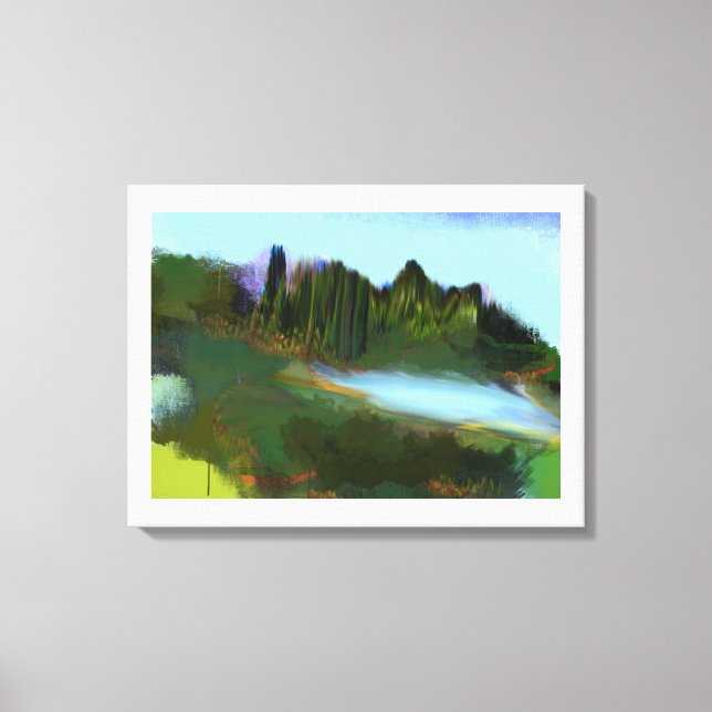 Impressão Em Tela Outono na pintura digital do Parque (Frente)