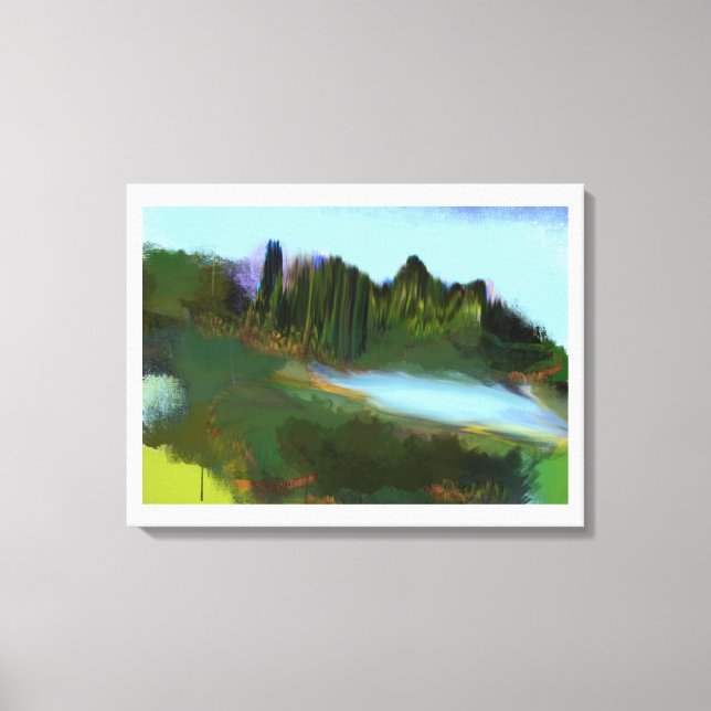 Impressão Em Tela Outono na pintura digital do Parque (Frente)