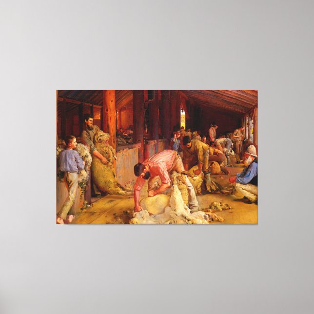 Impressão Em Tela Ouvindo os Rams Tom Roberts 1890 Art australiano (Frente)