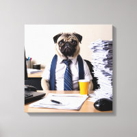 Overwhelmed Office Pug