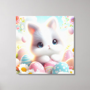 Impressão Em Tela Ovos de Páscoa Kawaii de Pastel Doce