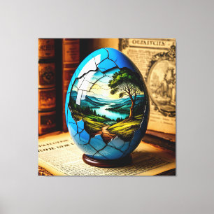 Impressão Em Tela Ovos Decorativos Elegantes Com Paisagem Cênnica