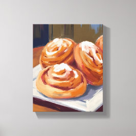Impressão Em Tela Padaria de Pães de Canela Pintura