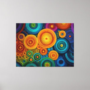 Impressão Em Tela Padrão Abstrato de Espiral Colorida Redemoinho Geo