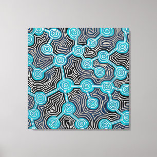 Impressão Em Tela Padrão abstrato estilo aborígene Linhas da Vida