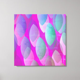 Impressão Em Tela Padrão Abstrato Moderno Magenta Rosa Teal