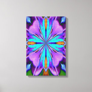 Impressão Em Tela Padrão Abstrato Vibrante Roxo Turquesa