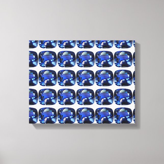 Impressão Em Tela Padrão Blue Sapphire Cushion-Cut (Frente)