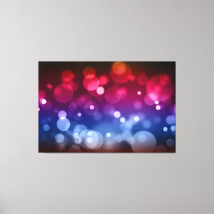 Impressão Em Tela Padrão Bokeh Vermelho, Roxo, Azul e Marrom